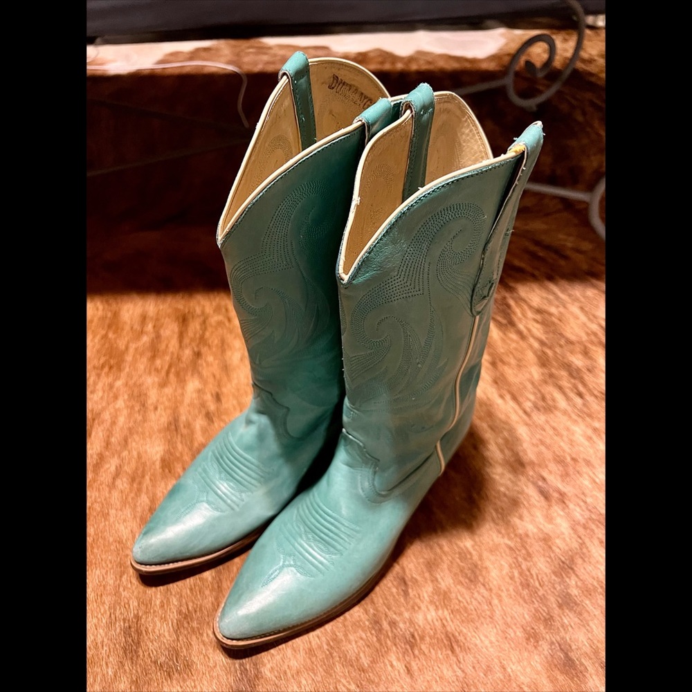 Durango Teal Cowboy Heeled Boots - Picture 3 of 5